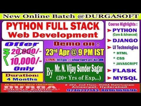 PYTHON FULL STACK Web Development Online Training @ DURGASOFT
