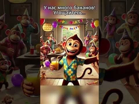 Обезьяны На Вечеринке Не Дают Спать Измученному Коту  #юмор #смех #кошки #животные #мультик