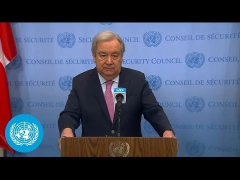Gaza: UN Chief#39;s Media Stakeout | United Nations