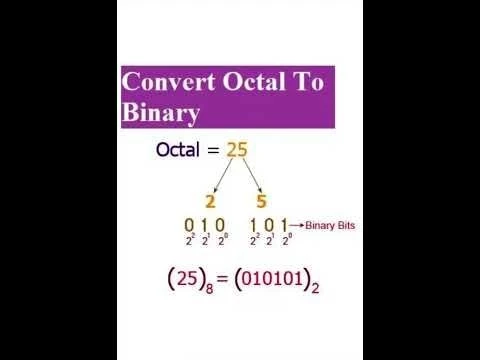 Octal to binary conversion #binary #octal #conversion #numbersystem