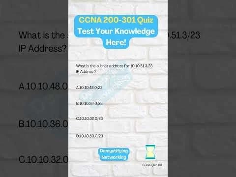 CCNA Quiz 90:Subnet Address #ccnacertification #ccnaroutingandswitching #networking #subnetting