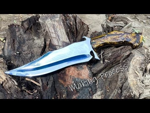 Knife Making: The Most SATISFYING Hunting Dagger Process Video | From Raw Steel to Fiberglass Handle