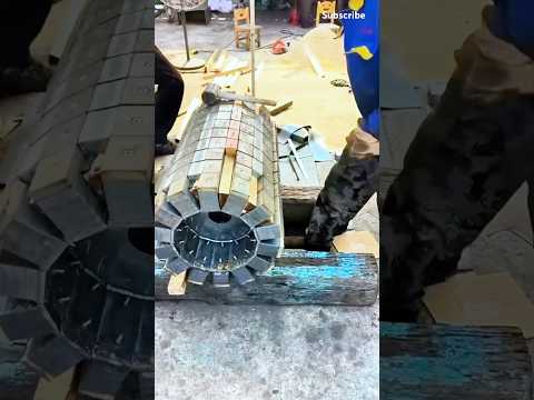 The skillful worker is assembling the strong magnetic drum #manufacturing #skills #machine