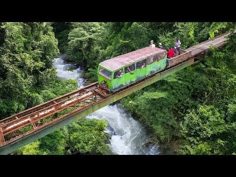 Riding Tiny Homemade Train in Middle of Jungle