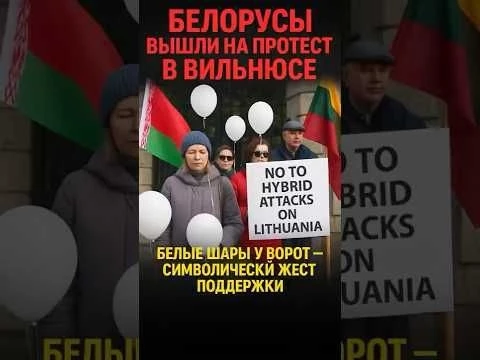 Белорусы вышли на протест в Вильнюсе: #Беларусь #Литва #Тихановская #протест #Вильнюс #новости