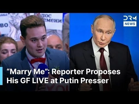 “Please Marry Me!” Reporter Proposes to Girlfriend Live at Putin Press Conference | AC1B