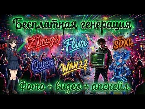 Бесплатная генерация фото и видео + Бесплатный ComfyUI. Как работать в Комфи без видеокарты.