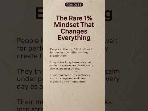 The Rare 1% Mindset That Changes Everything #motivation #quotes #lifewisdom