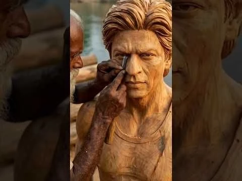 SRK In Wood Art ✨ | Shah Rukh Khan | शाहरुख़ ख़ान #shahrukh #woodcarving  #foryou #woodscraft